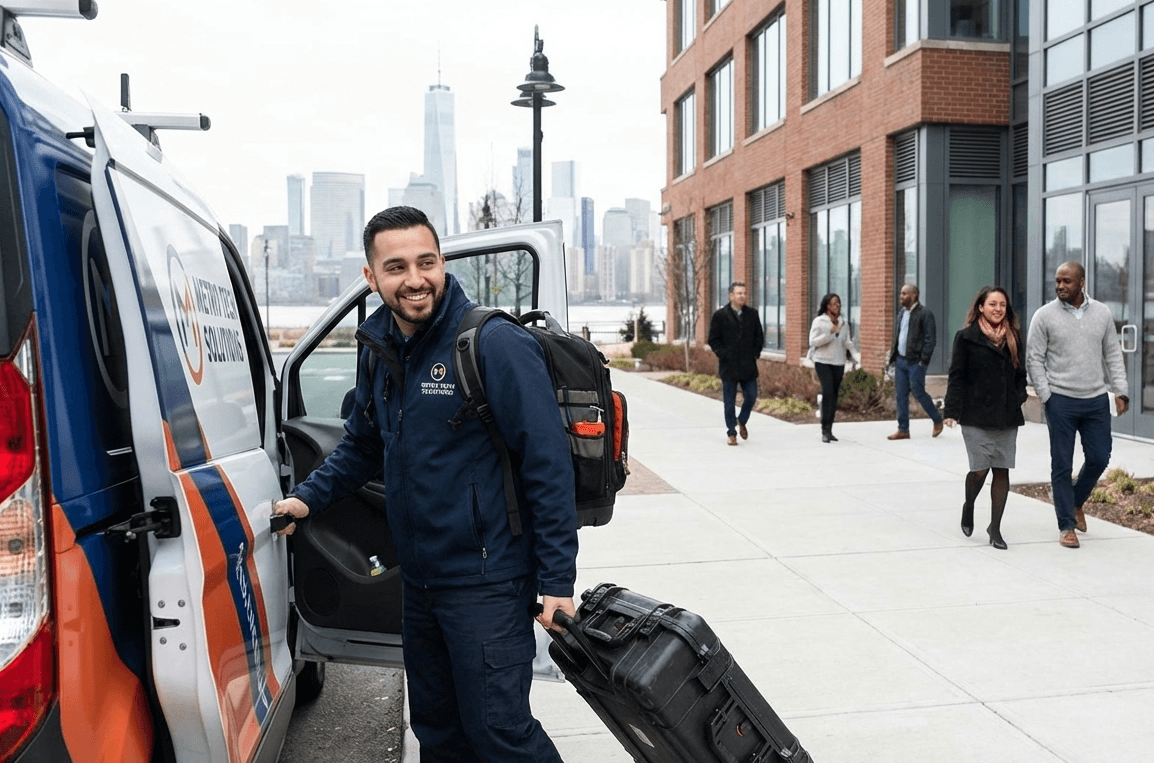 Structured cabling in progress